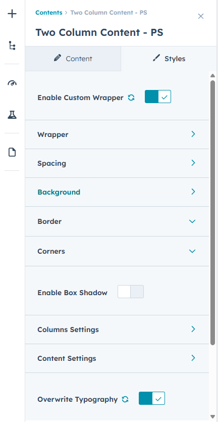 Style Tab